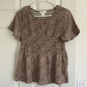 Cheetah Print Ruffled Top
